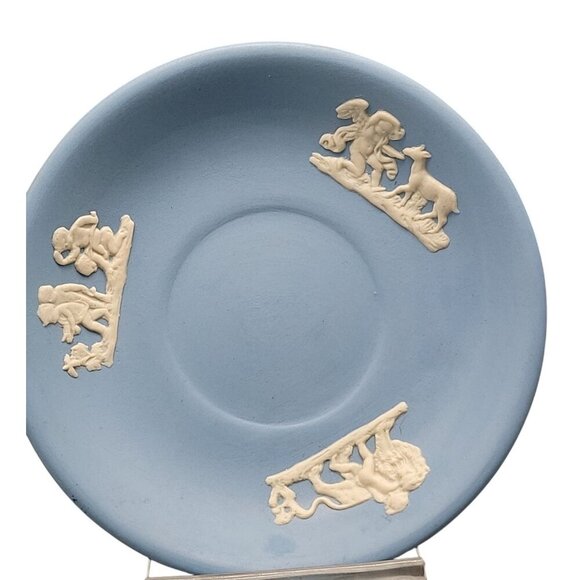 Dudson Hanley Jasper Ware Plate 5.25" Cherubs Lion Bird & Dear Vintage 1945 - Picture 8 of 8